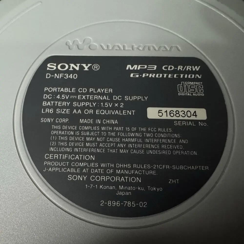 Sony D-NF340 CD Walkman MP3 FM Radio Portable CD Player Tested Working Silver